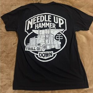 Troll Co. Dirty Hands Clean Money Black Graphic Tee with Truck Design